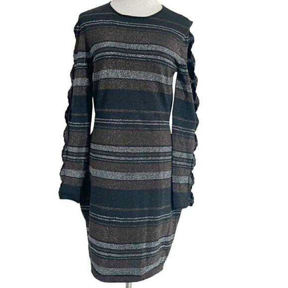 Ted Baker Size 3 US 8 Dress Career Stripe Cut outs - Picture 1 of 6